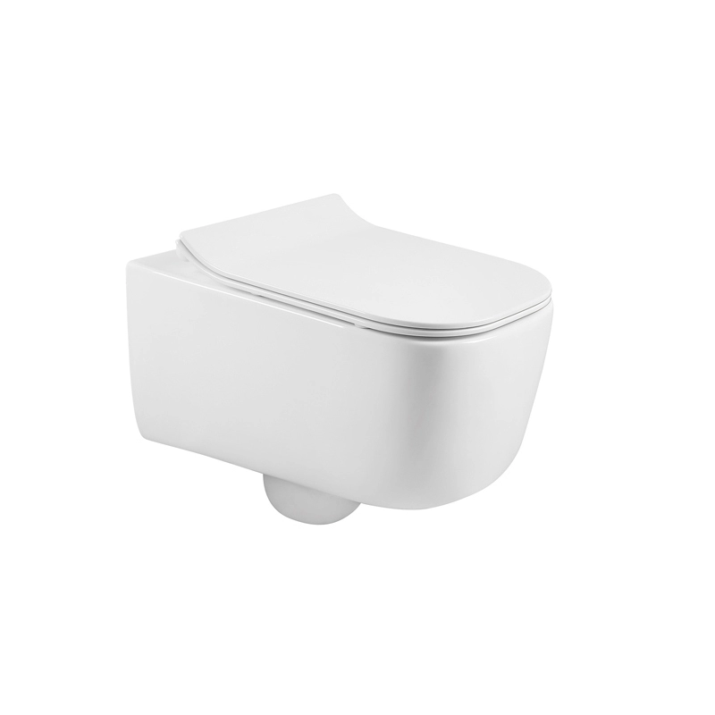 Современный дизайн D-образный белый настенный туалет