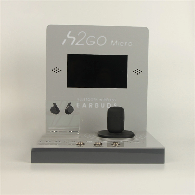 Стеллаж для наушников с ЖК-дисплеем, настроенный фабрикой, акриловый стеллаж для наушников Bluetooth