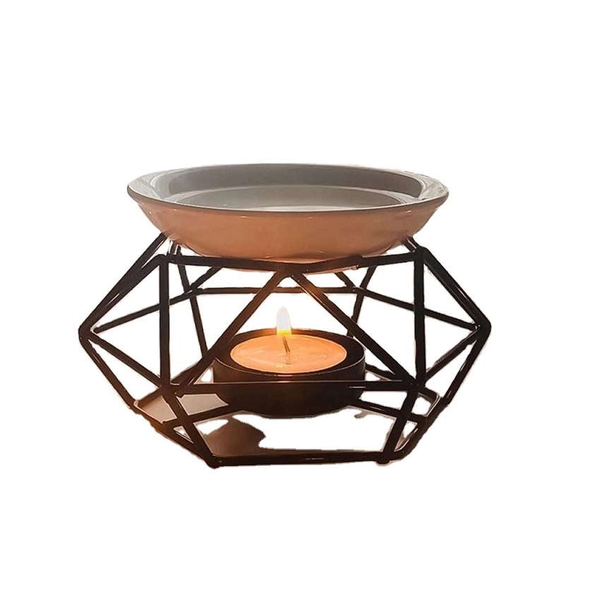 Керамический подсвечник Tealight с дизайном птичьего гнезда, восковая масляная горелка с железной стойкой
