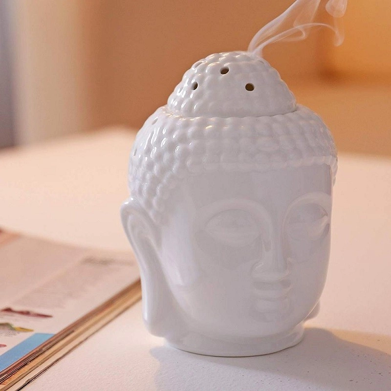 Керамическая масляная горелка с ароматом головы Будды, эфирный освежитель воздуха
