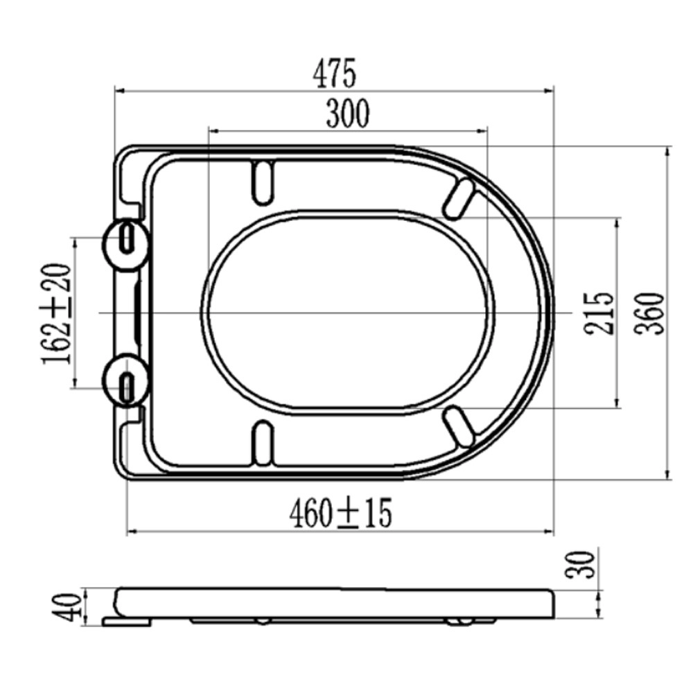 Расширенная D-образная крышка крышки унитаза 18-дюймовая крышка сиденья унитаза для ванной комнаты