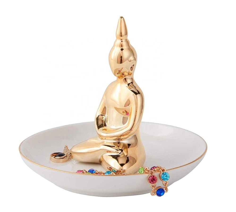 Фарфоровый лоток для ювелирных изделий с керамическим кольцом Будды Благословения