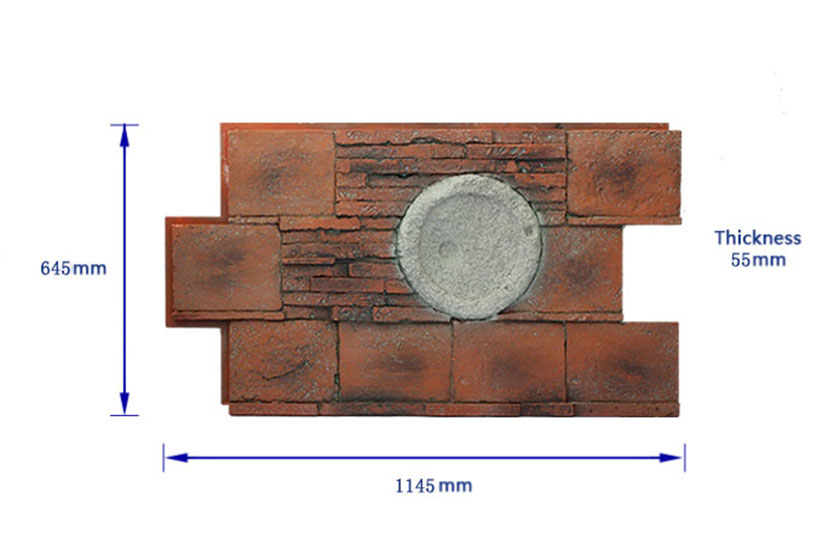 Faux brick panel for wall cladding