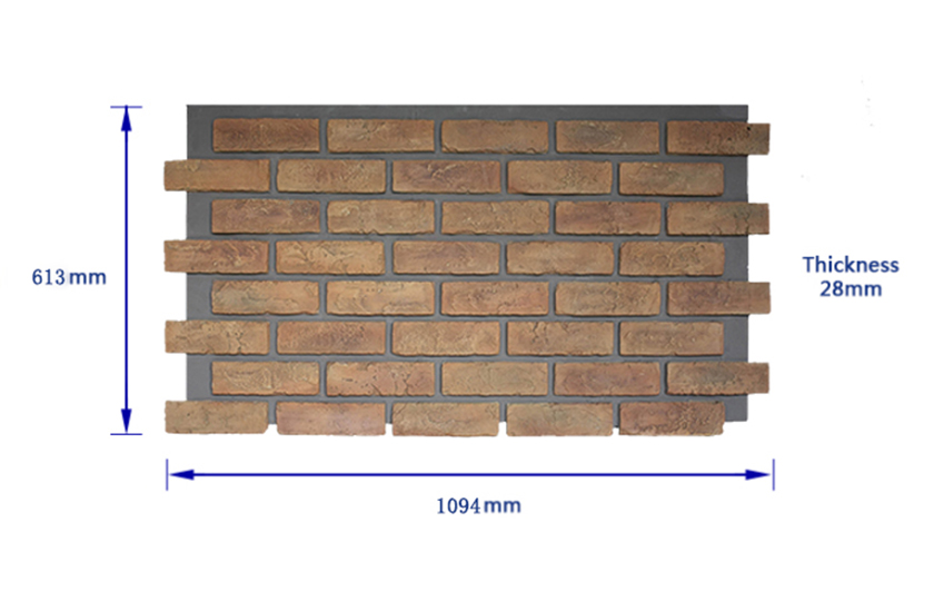 grey PU faux brick wall panel
