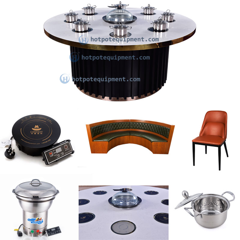 Customize Restaurant Round Hot Pot Table effect - CENHOT