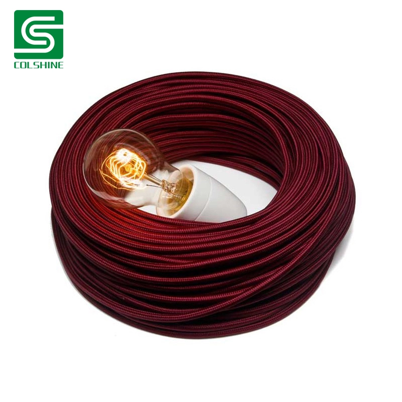 Плетеный электрический красочный 3-жильный кабель