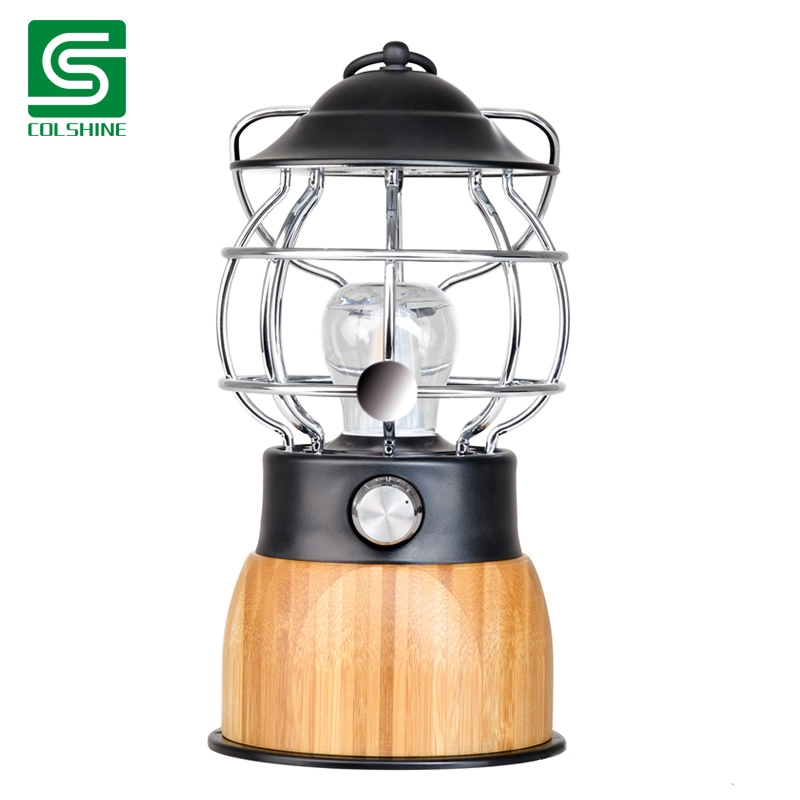 Бамбуковый фонарь для кемпинга Настольная лампа с USB-блоком питания