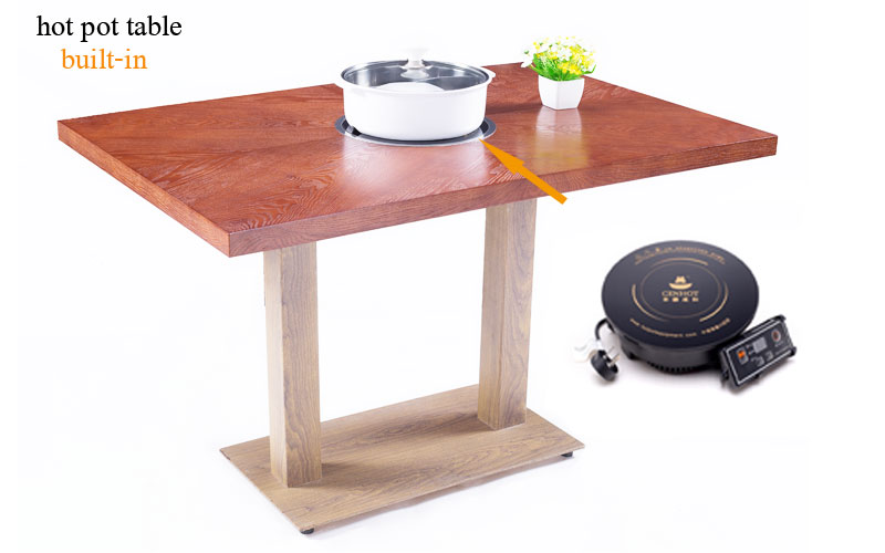 индукционная плита, встроенная в деревянную столешницу cenhot, обеденный стол для ресторана, горячая распродажа