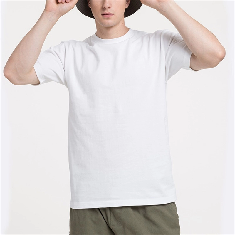 Классическая однотонная мужская повседневная хлопковая футболка