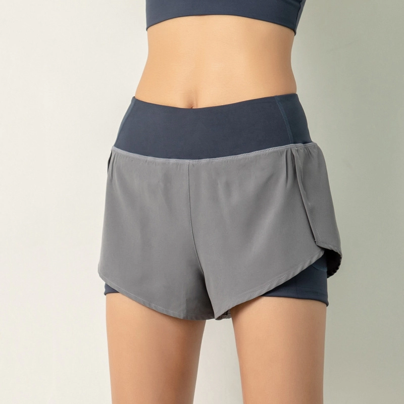 Женские тренировочные шорты с высокой талией и подкладкой