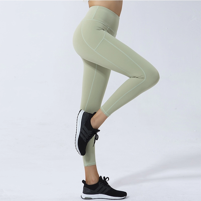 Эластичные штаны для йоги с высокой талией Женские леггинсы из шлифовальной ткани