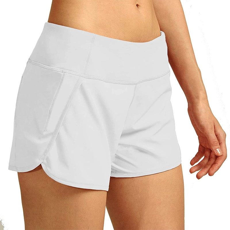 Женские шорты для бега с сетчатой ​​подкладкой. Женские спортивные шорты для тренировок шириной 3 дюйма с карманами для телефона