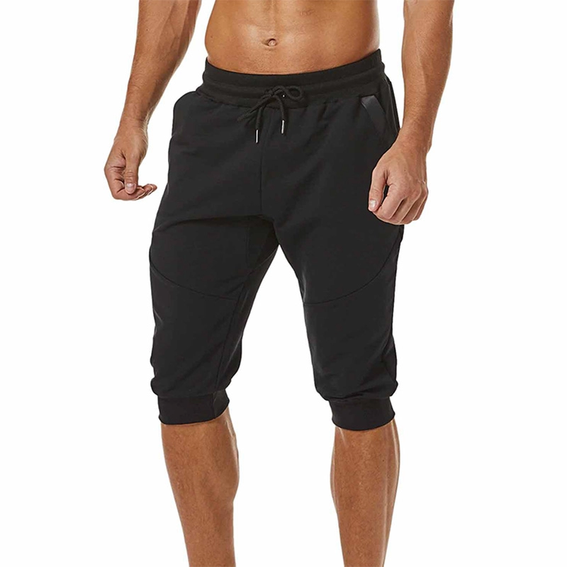 Мужские брюки 3/4 Joggers Slim Fit Training Workout Gym Shorts с карманом на молнии