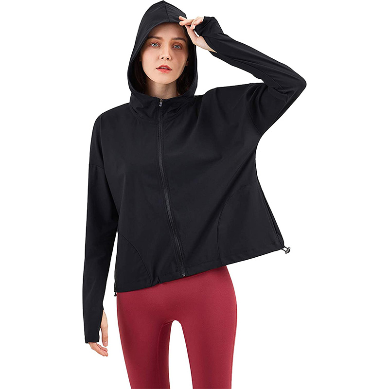 Quick-dry hooded running jacket