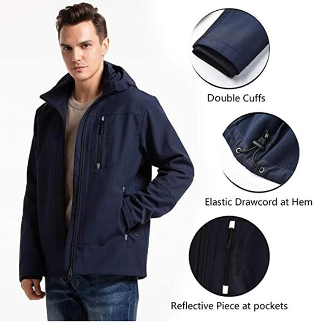 Мужская водонепроницаемая эластичная куртка Soft Shell с капюшоном