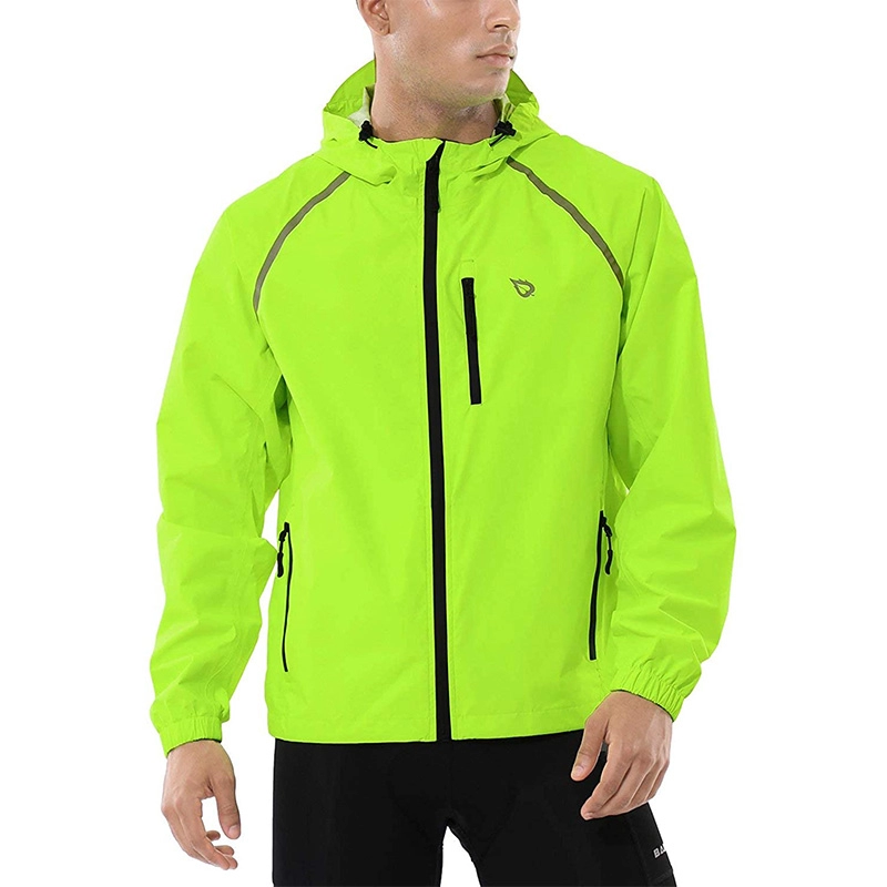 Мужская куртка для бега и велоспорта Водонепроницаемость Светоотражающие Легкость Ветровка Ветрозащитная велосипедная куртка С капюшоном Упаковка