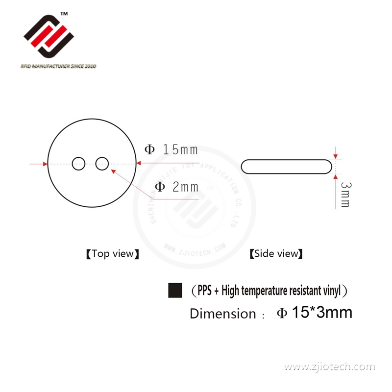 HF ICode Slix 15 мм круглая термостойкая метка PPS RFID