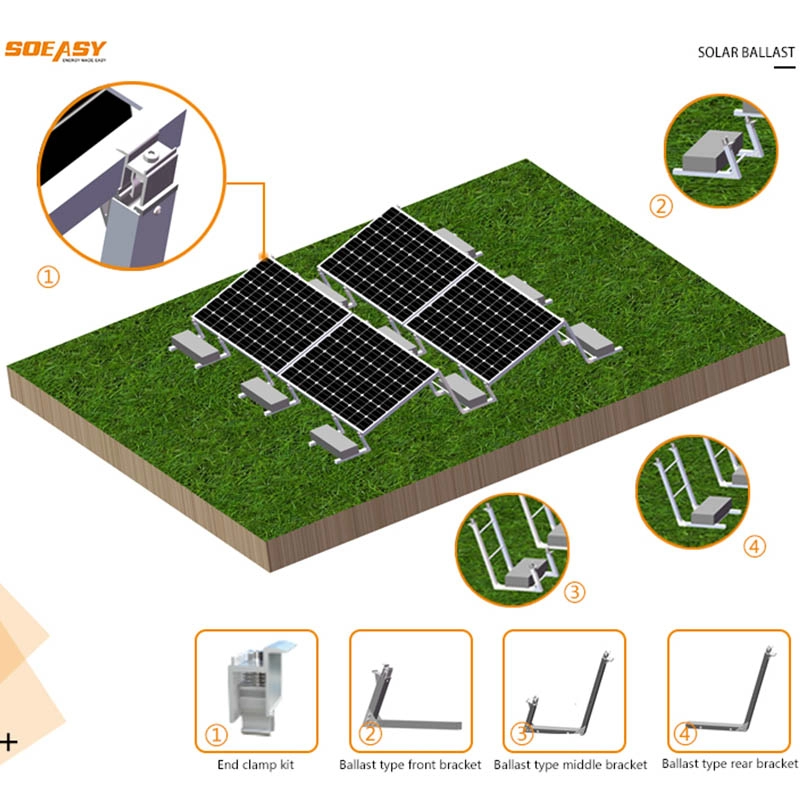 Подвижная фотоэлектрическая солнечная система насыпи плоской крыши