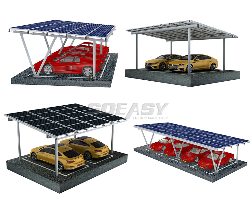 Solar car parking carport style model
