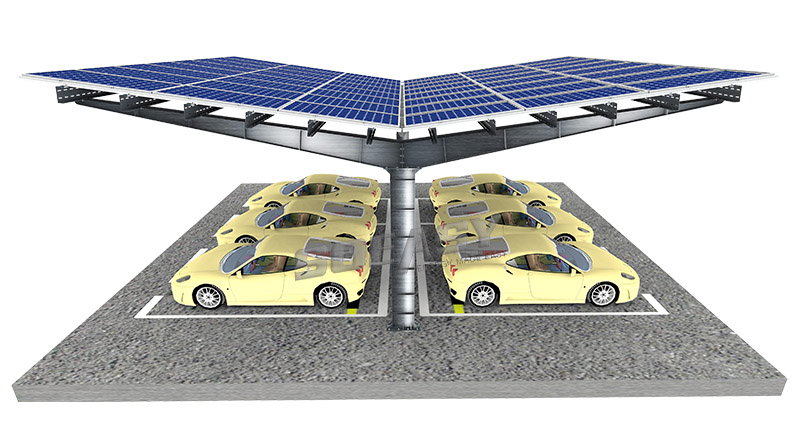 high quality solar pv carport car parking rack