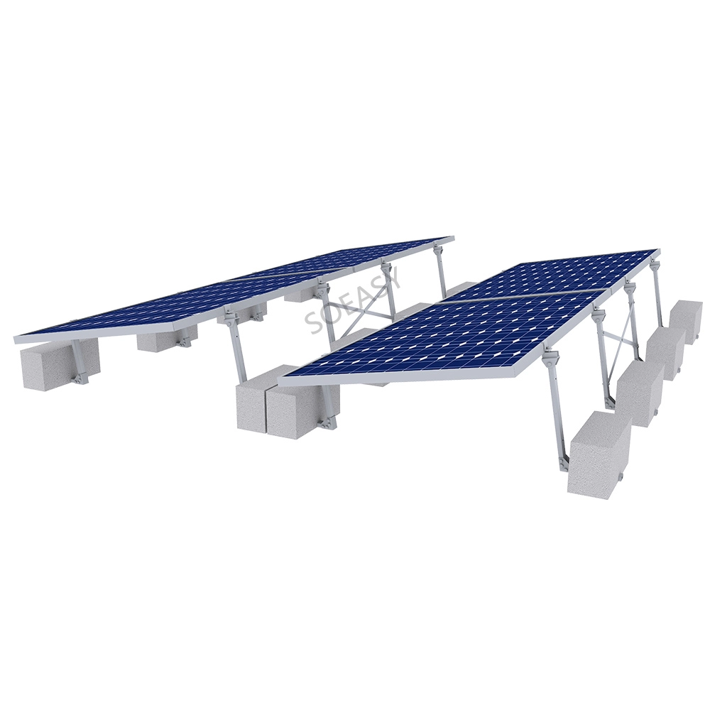 Система крепления солнечных панелей на балластной крыше