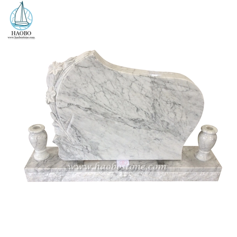 Haobo Stone Marble Carrara White Lily Резные надгробия
