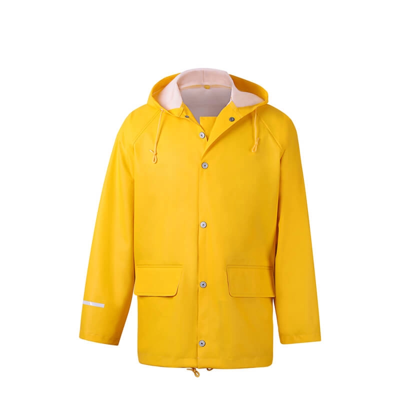 Мужская желтая водонепроницаемая куртка из искусственной кожи с капюшоном