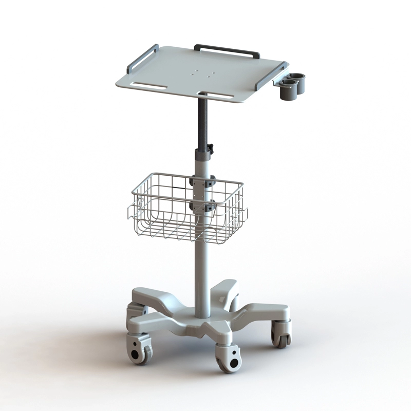 Медицинское использование Тележка для ЭКГ с регулируемой высотой и чашкой для подвешивания сканера