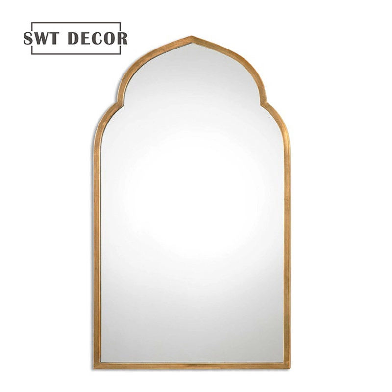 Настенное арочное зеркало из сусального золота для украшения дома