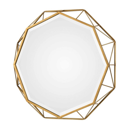 Восьмиугольное металлическое настенное зеркало со скошенной кромкой