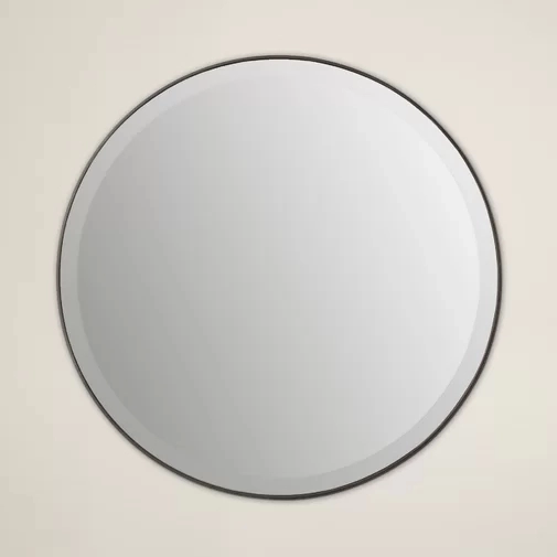 Металлическое черное круглое настенное зеркало
