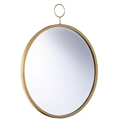 Золотое круглое современное акцентное зеркало