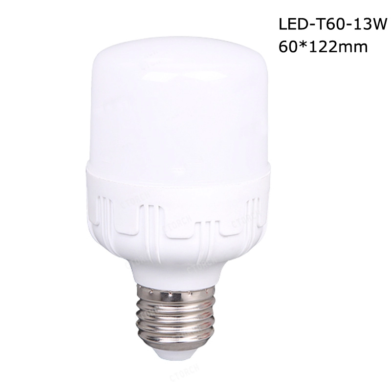 Цилиндрическая светодиодная лампа T60 13 Вт пластик и алюминий