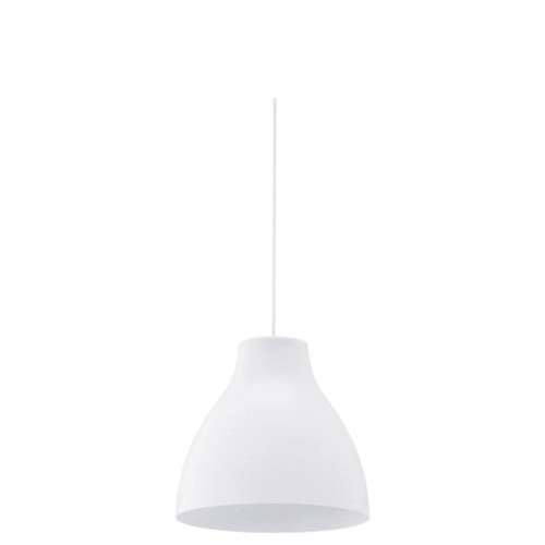 Современный подвесной светильник с абажуром из белого металла