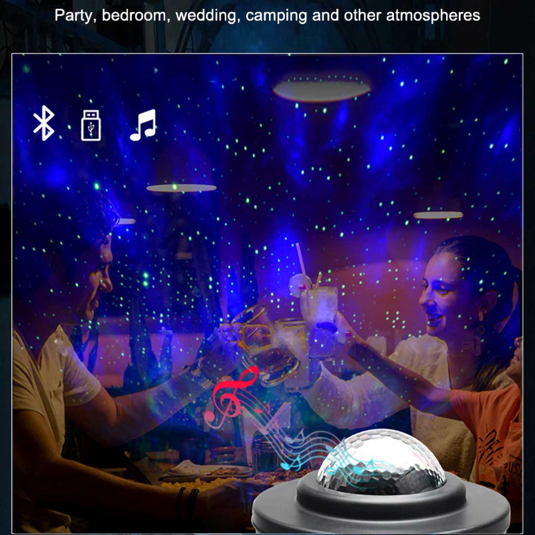 Night Light Projector with LED Galaxy Ocean