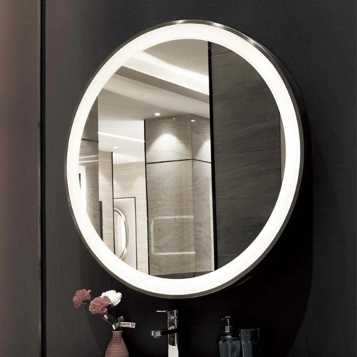 Гостиничное современное круглое зеркало со светодиодной подсветкой для ванной комнаты