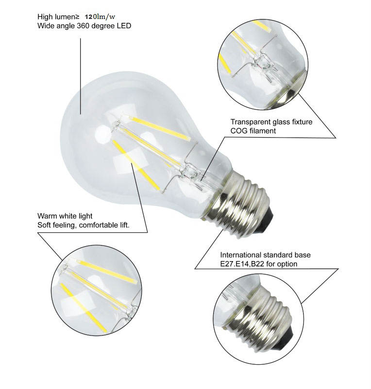 LED filament bulbs