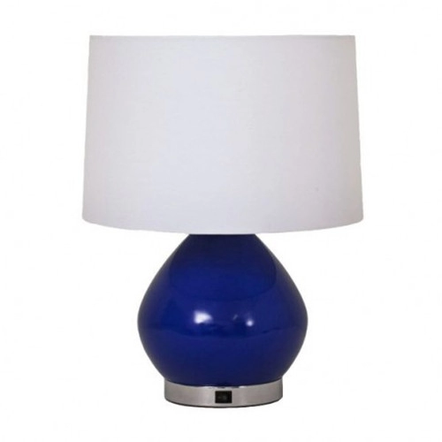 Синяя керамическая настольная лампа для спальни