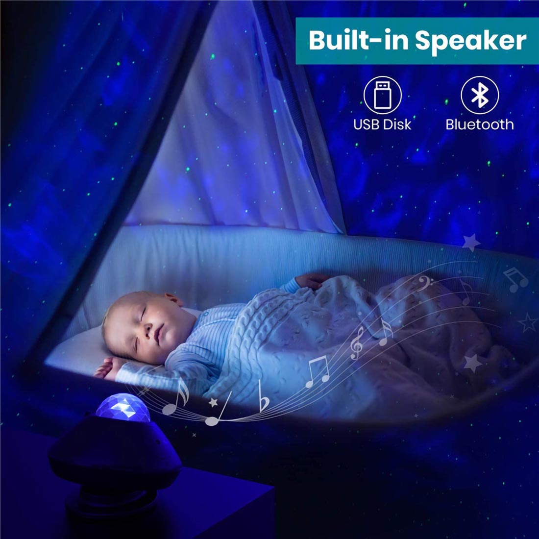  LED music Laser Projector Lamp; Wireless Music Starry Star Projector;