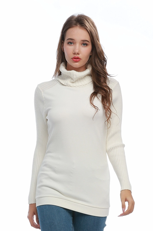 Классическая белая осенняя водолазка с длинным рукавом, женский вязаный пуловер, женский свитер