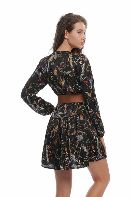 Высокое качество на заказ атласное свободное черное сексуальное леопардовое модное платье-туника женская одежда женская одежда
