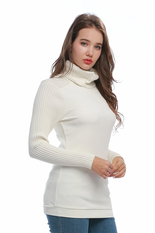 Классическая белая осенняя водолазка с длинным рукавом, женский вязаный пуловер, женский свитер