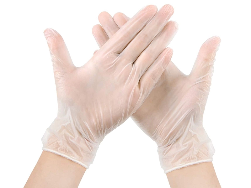 Прозрачная неопудренная виниловая смотровая перчатка