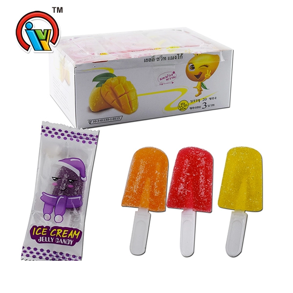Леденец на палочке в форме мороженого Fruity Gummy Lollipop Candy