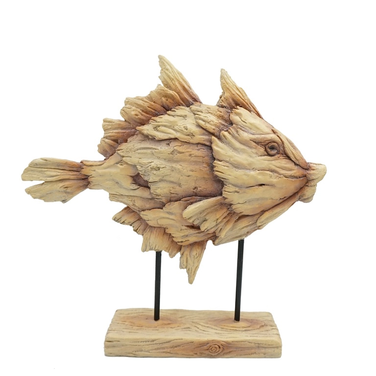Скульптура рыбы из смолы из коряги для домашнего декора