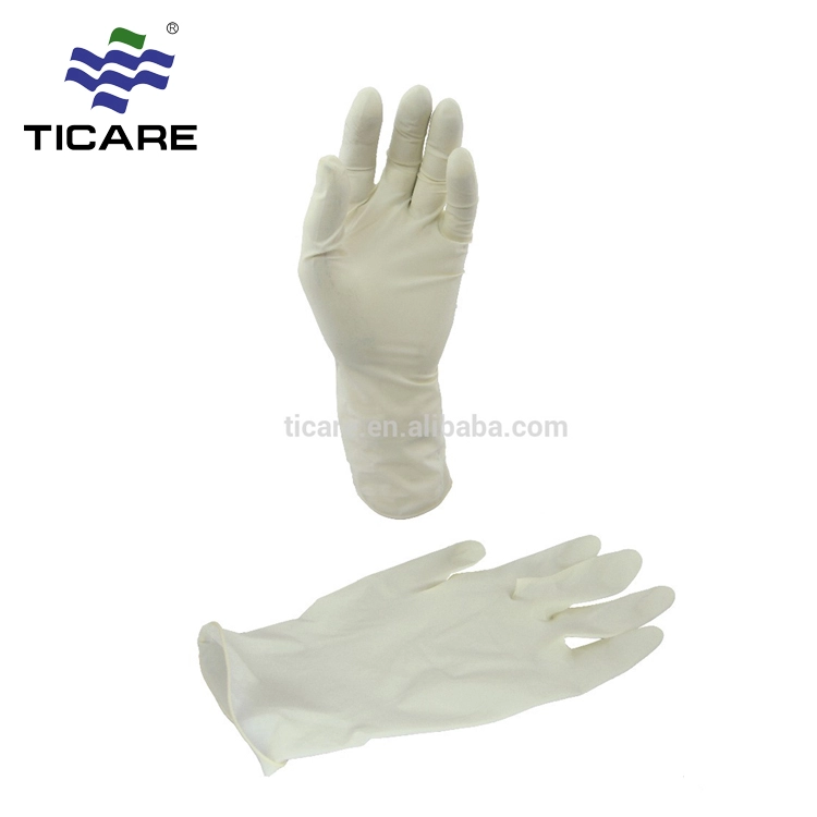 Одноразовые опудренные медицинские стерильные латексные смотровые перчатки
