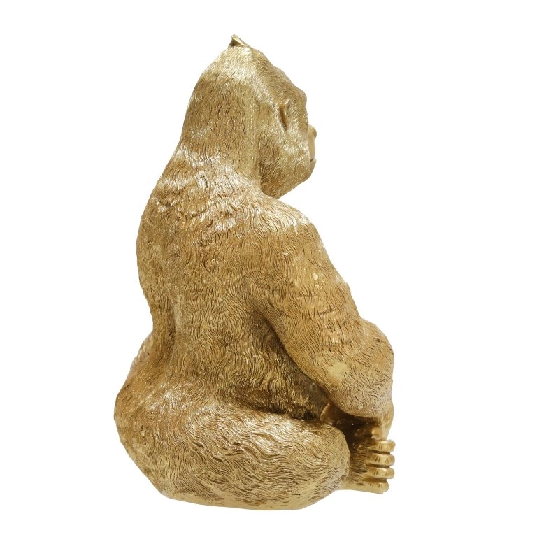 Золотая фигурка сидящей гориллы из смолы