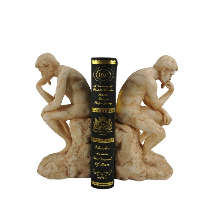 Набор подставок для книг в виде статуй Мыслителя из смолы