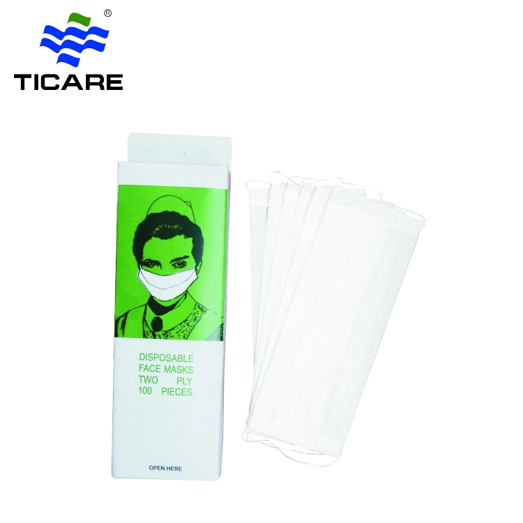 Одноразовая двухслойная бумажная маска для лица с ушной петлей для пищевой промышленности и клиник