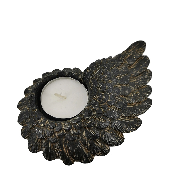Статуя крыла черного ангела, чайный светильник, подсвечник